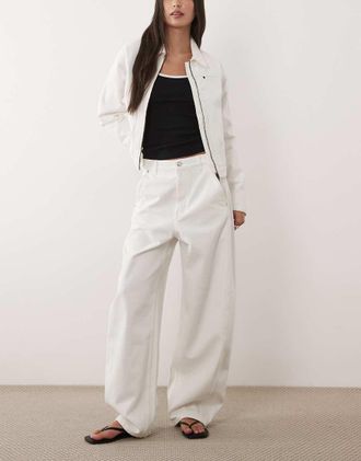 Arket Endive - Jeans bombati bianchi-Bianco