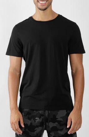 90 Degree by Reflex Stone Washed Stretch Pima Cotton T-Shirt in Black at Nordstrom Rack, Size X-Large