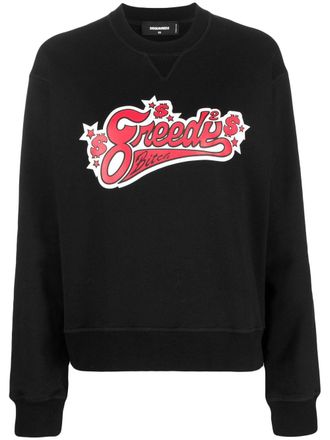 Dsquared2 Sweater met logoprint - Zwart