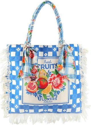 Agua Bendita Rania Basket Print Tote Bag in Blue Multicolor at Nordstrom