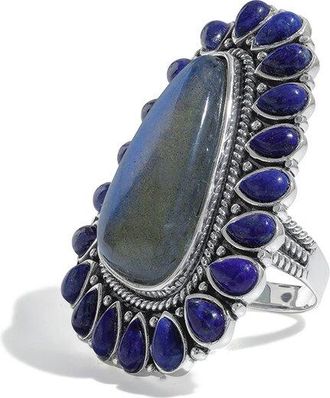 Tiramisu Silver Plated 31.40 Ct. Tw. Gemstone Statement Ring