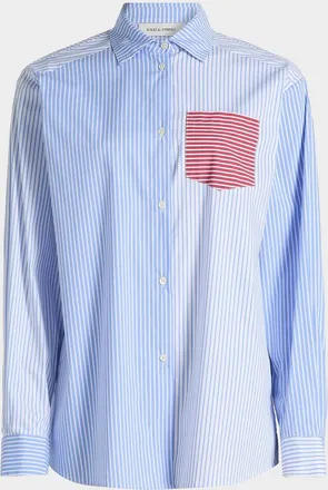 Solid & Striped The Avril Stripe Button-Front Shirt