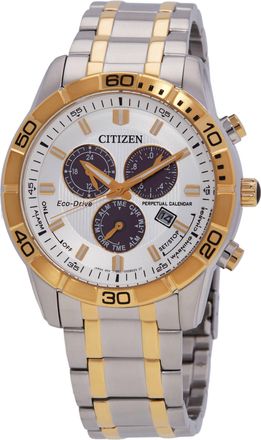 Citizen Classic Perpetual Alarm Chronograph Grey Dial Mens Watch BL5634-51A