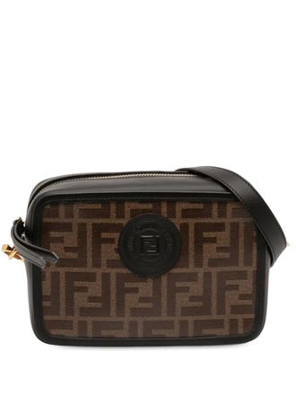 Fendi 2010-2025 Glazed Fabric Vitello Century FF 1974 Camera Bag crossbody bag - Brown