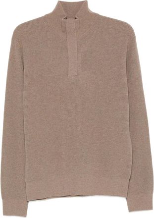 Canali Maglione a collo alto con zip corta - Toni neutri