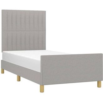 vidaXL Estructura De Cama Sin Colch&oacute;n Tela Gris Claro 80x200 Cm Vidaxl