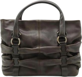 Ferragamo Pre-owned Tote Bag - Dames - Vintage Handtas - Bruin - ONE Size - Leer - Vintage