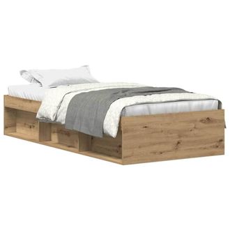 Berkfield Home Bed Frame without Mattress Artisan Oak 100x200cm Engineered Wood in Brown | Size: 100x200 cm