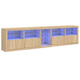 vidaXL Vidaxl - Aparador Con Luces Led Roble Sonoma 283x37x67 Cm