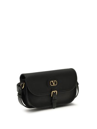 Valentino Garavani Mens Small Antibes Shoulder Bag Nero Calf Leather Bos Taurus