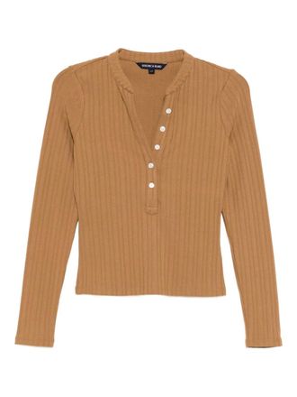 Veronica Beard Jocelyn top - women - Elastane/Cotton - M - Brown