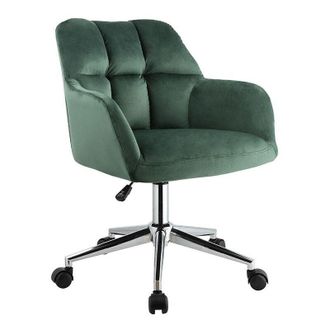 Vente-Unique Sedia da ufficio Altezza regolabile in Velluto Verde - PEGA