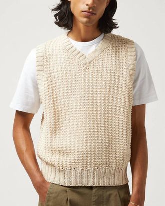 Corridor Mercerized Sweater Vest In Natural