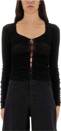 Self Portrait Blusa Peplum de Encaje Guipur - Knitwear - Mujer - Negro - L