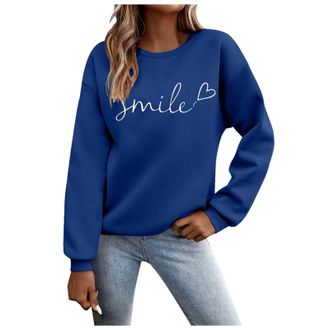 Generic jumpers for women uk Fall Long Sleeve Shirts Ladies 2025 Crew Neck Fashion Hoodies Casual Long Sweatshirt Tops Sweaters Winter Casual Outwear Pullover