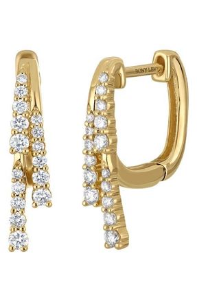 Bony Levy Audrey 18K Gold Diamond Pav&eacute; Hoop Earrings at Nordstrom