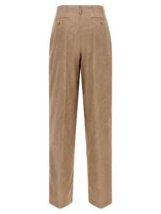 Etro Wool Jacquard Paisley Trousers - Beige