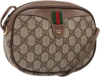 Gucci Pre-owned Cross Body Bags, female, Beige, Size: ONE SIZE Pre-owned Vintage GG Canvas Shoulder Bag