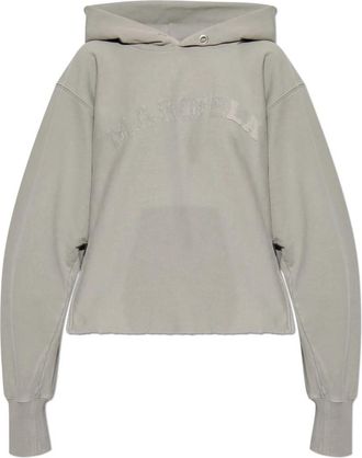 Maison Margiela Logo Sweatshirt - Dames - Hoodies - Grijs - XS - Katoen - Hoodies & sweatvesten