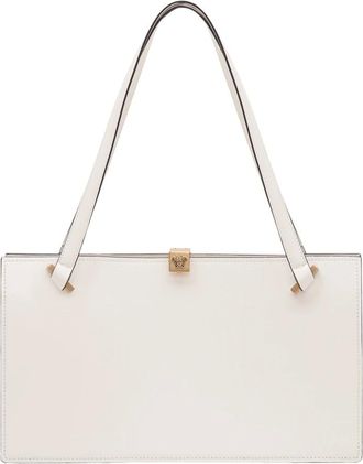 Versace Tassen, Dames, Wit, ONE Size, Leer, Severine Leren Tote