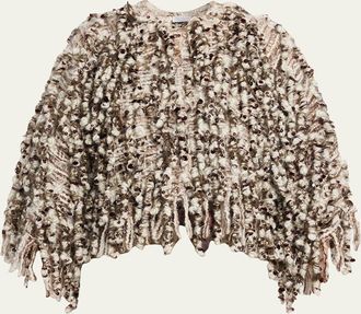 Brunello Cucinelli Embellished Curly Mohair Cape