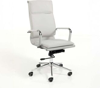 Oresteluchetta Silla De Oficina Ergon&oacute;mica De Piel Sint&eacute;tica Con Ruedas Paly - Blanco