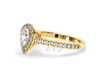 The Diamond Store Diana Diamond Pear Halo Engagement Ring in 18K Gold 1ct G/VS2