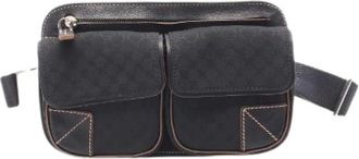 Celine Pre-owned Belt Bags, female, Black, Size: ONE SIZE Pre-owned Macadam Canvas Leather Waist Bag