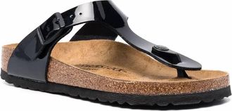 Birkenstock Womens Gizeh Patent-Leather Sandals In Black