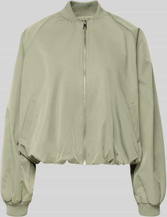 Zero Blouson mit elastischen &Auml;rmelabschl&uuml;ssen und Rei&szlig;verschluss in Silber, Gr&ouml;&szlig;e 36