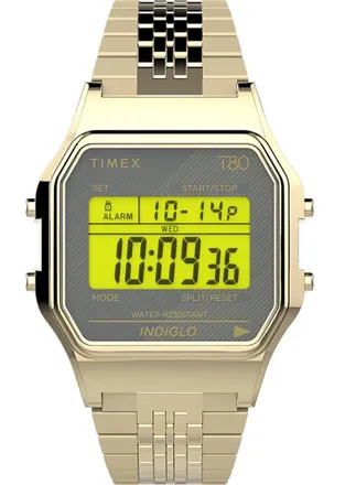 Timex T80 Unisexs Gold Watch TW2U93500 Stainless Steel - One Size