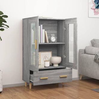 Berkfield Home Highboard Grey Sonoma 70x31x115 cm Engineered Wood | Size: 70 x 31 x 115 cm