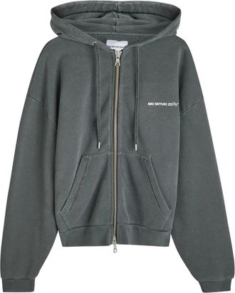 Mki Miyuki Zoku zip-up hooded hoodie - Grey