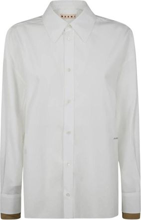 Marni Cotton Poplin Shirt - Dames - Overhemden - Wit - XL - Katoen - Overhemden