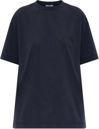 Off-white T-shirt met logo - Dames - T-shirts - Blauw - XS - Katoen - Tops