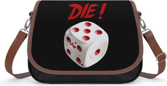 Generic Dice Game Die Crossbody Bag Womens Handbag PU Message Bags Shoulder Purse with Adjustable Strap