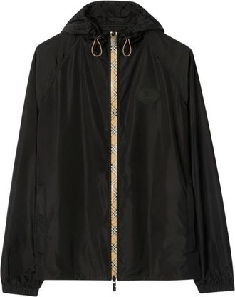 Burberry Nylon Hooded Jacket - Heren - Zomerjassen - Zwart - L - Nylon - Jassen