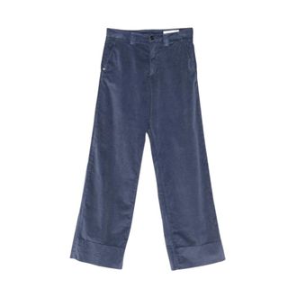 White Sand Pantalones de algod&oacute;n - Trousers - Mujer - Azul - 2XS