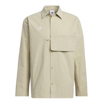 adidas Mens adidas originals Cny Limited Button Sports Long Sleeves Prairie Brown Shirt HD0348