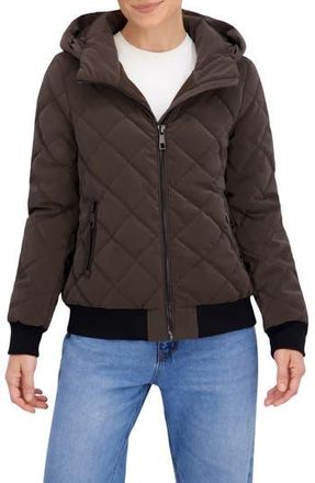 Ookie & Lala Quilted Hooded Bomber Jacket in Brown at Nordstrom Rack, Size Large