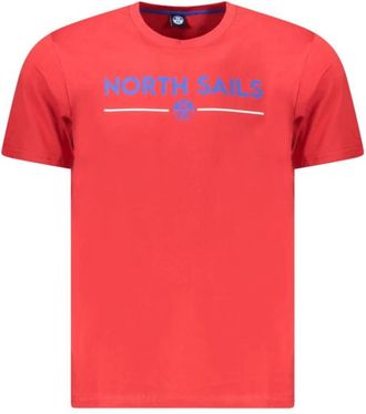 North Sails Rode Katoenen Heren T-shirt - Heren - T-shirts - Rood - S - Katoen - Tops