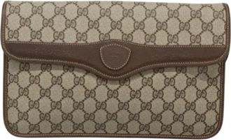 Gucci Pre-owned Leather gucci-bags - Dames - Vintage Schoudertas - Beige - ONE Size - Leer - Vintage