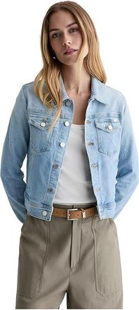 AG - Adriano Goldschmied Robyn Fitted Denim Jacket Womens Vest Kings River : SM (US 2-4), Cotton/Denim/Elastane