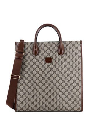 Gucci Interlocking G GG Coated Canvas Vertical tote bag - Bruin
