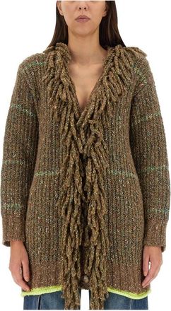 Stella McCartney Meerkleurig Gebreid Tweed Vest - Dames - Vesten - Groen - M - Tweed - Truien & Vesten
