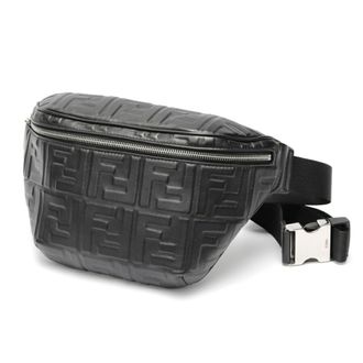 Fendi Black Leather Fanny Pack Sling Bag (Pre-Owned)