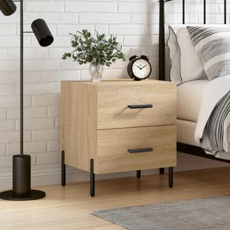 vidaXL Vidaxl - Mesita De Noche Madera De Ingenier&iacute;a Roble Sonoma 40x35x47,5 Cm