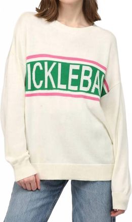 Fate Pickleball Crewneck Sweater In Beige