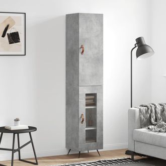 Berkfield Home Highboard Concrete Grey 34.5x34x180 cm Engineered Wood