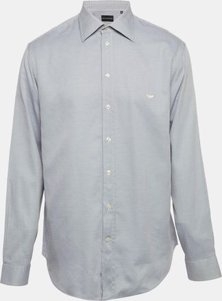 Emporio Armani Blue Cotton Long Sleeve Shirt